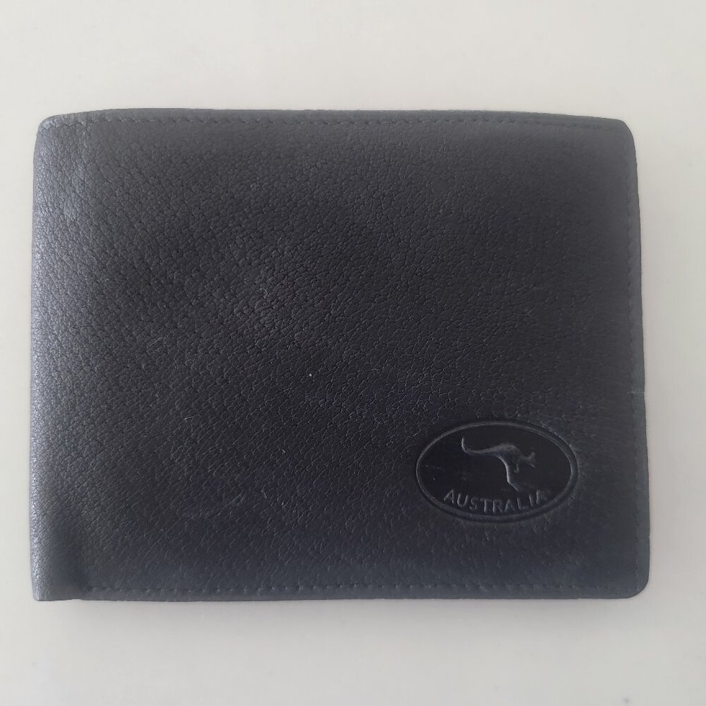 Vintage Leather Australian Wallet. Black.